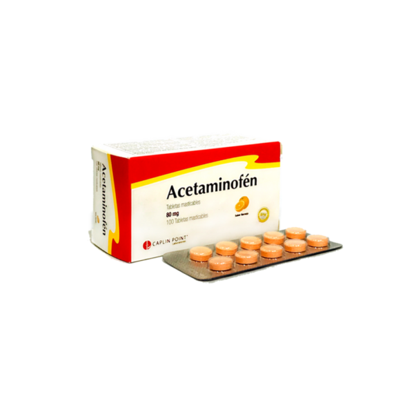 Acetaminofén Masticable 80mg (100 tabletas)